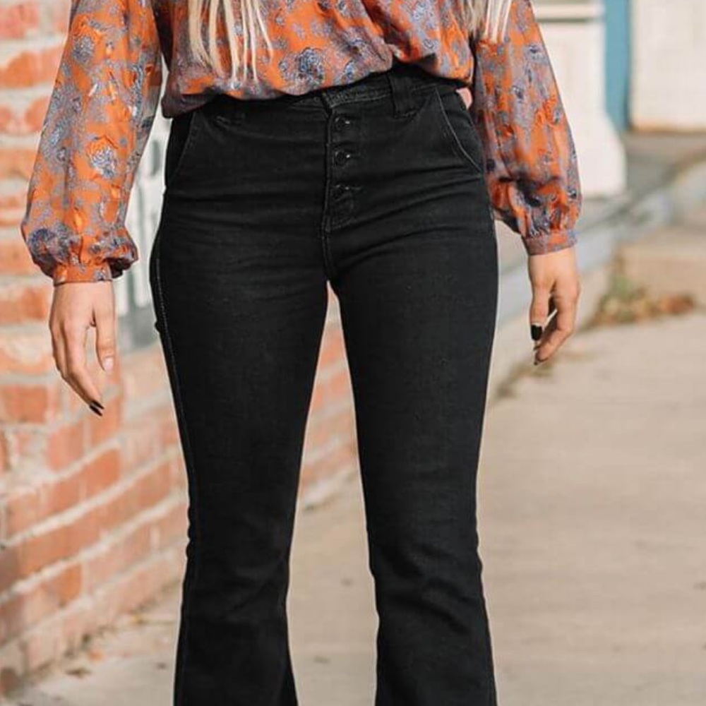 Black High rise kancan xl flares